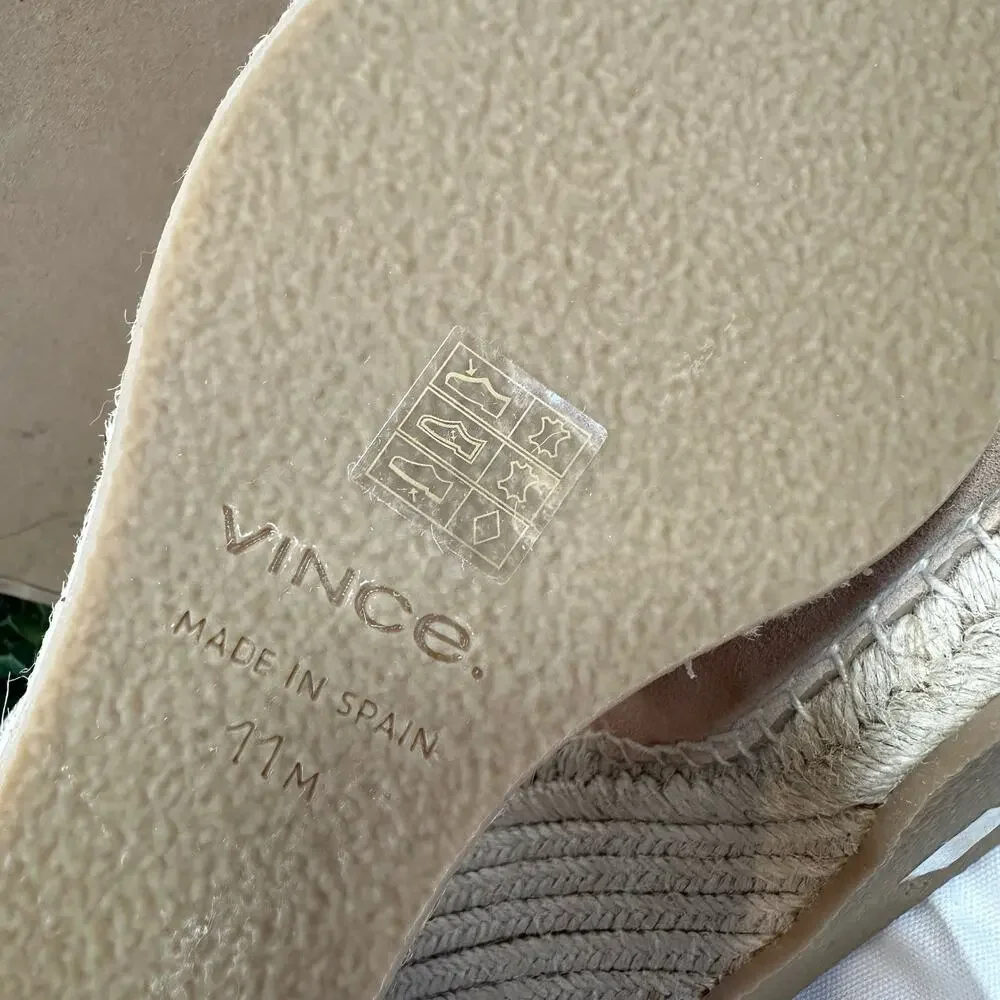 Vince Women's Cecilia Ankle Strap Espadrille Wedge‎ Sandals Size 11 $325